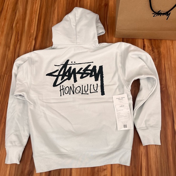 Stussy Honolulu Chapter Hoodie fog Size Small M L or XL Receipt 